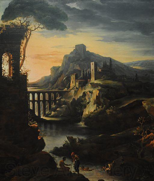 Theodore   Gericault Landscape with an Aquaduct Germany oil painting art